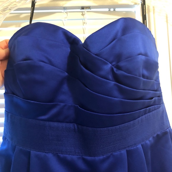 Blue Strapless Cocktail Dress - Picture 3 of 7